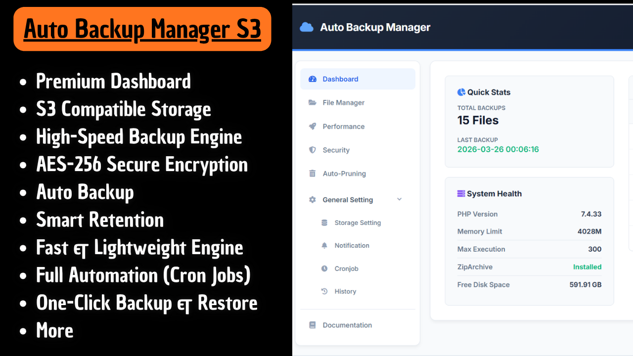 Auto Backup Manager S3