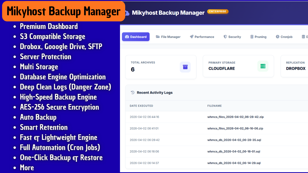 Mikyhost Backup Manager