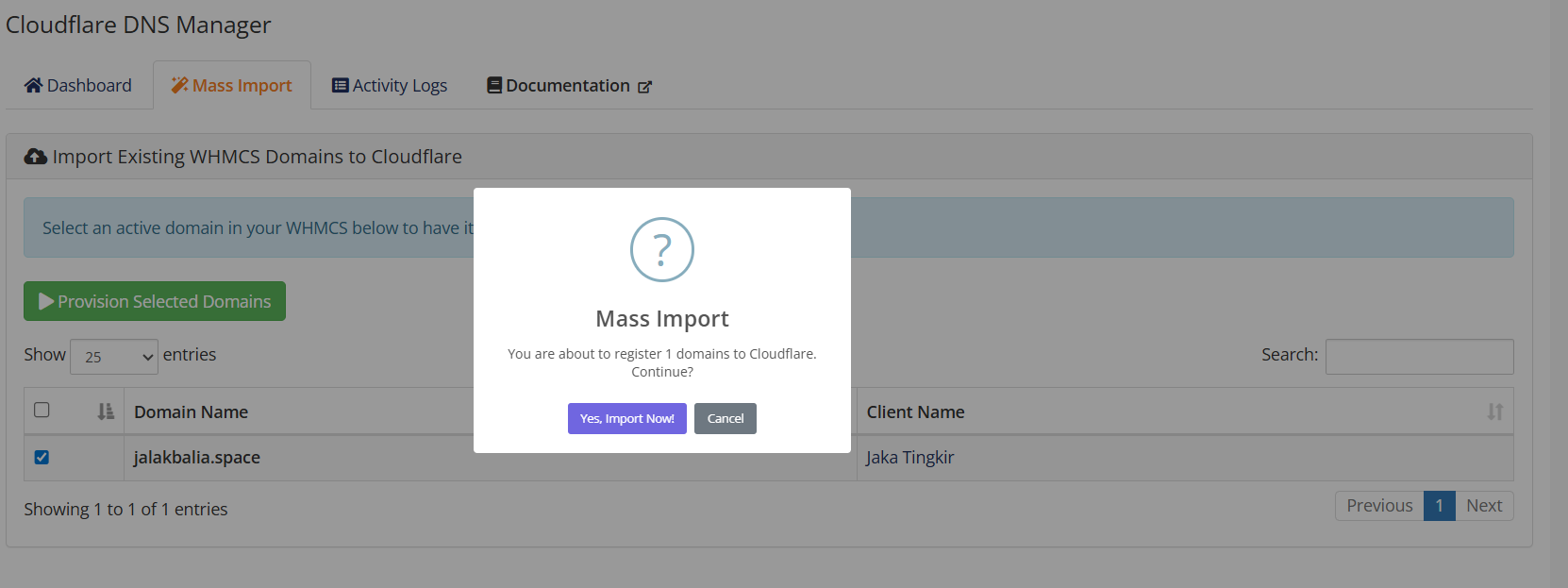 Modules Cloudflare DNS Pro WHMCS - Migrate Hundreds of Domains to Cloudflare in One Click!