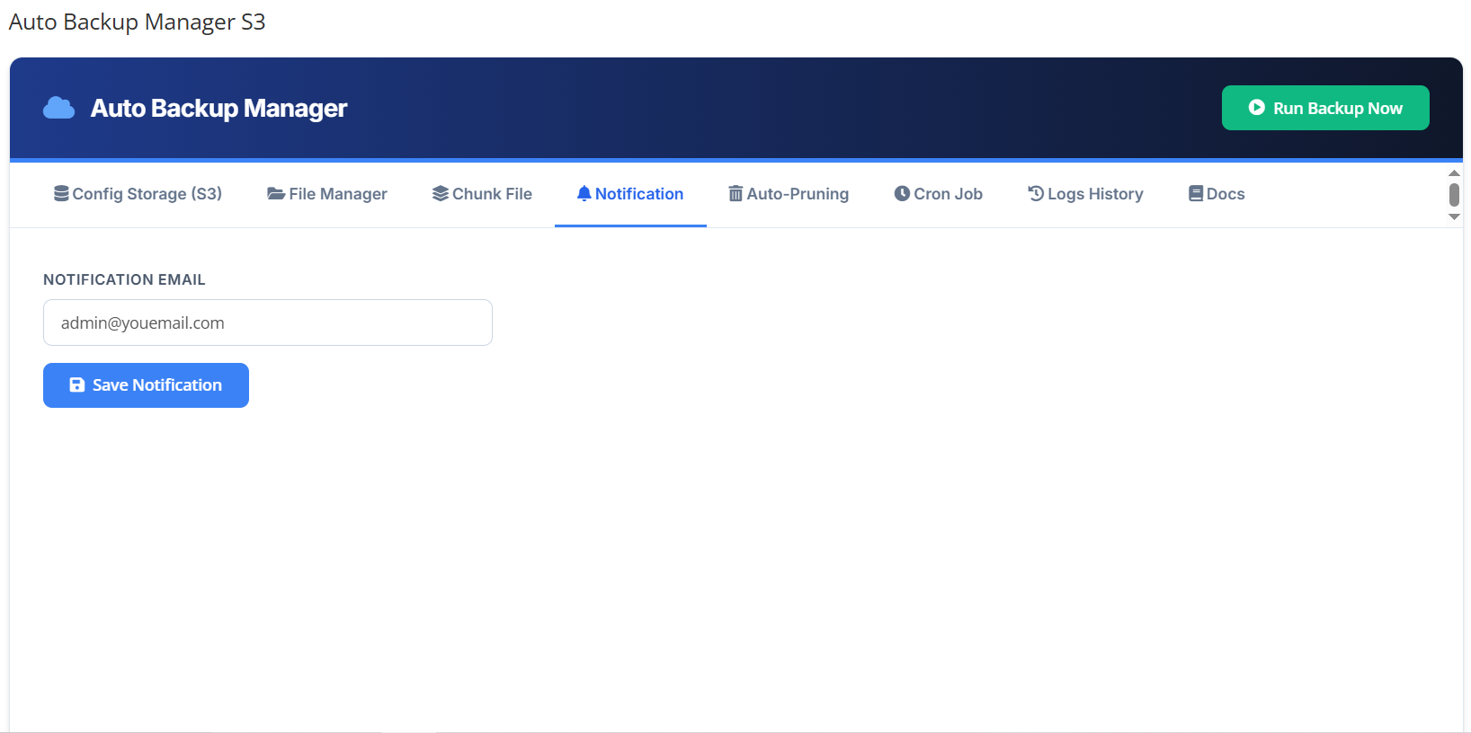 Modules Auto Backup Manager s3 WHMCS - Real-Time Notification System
