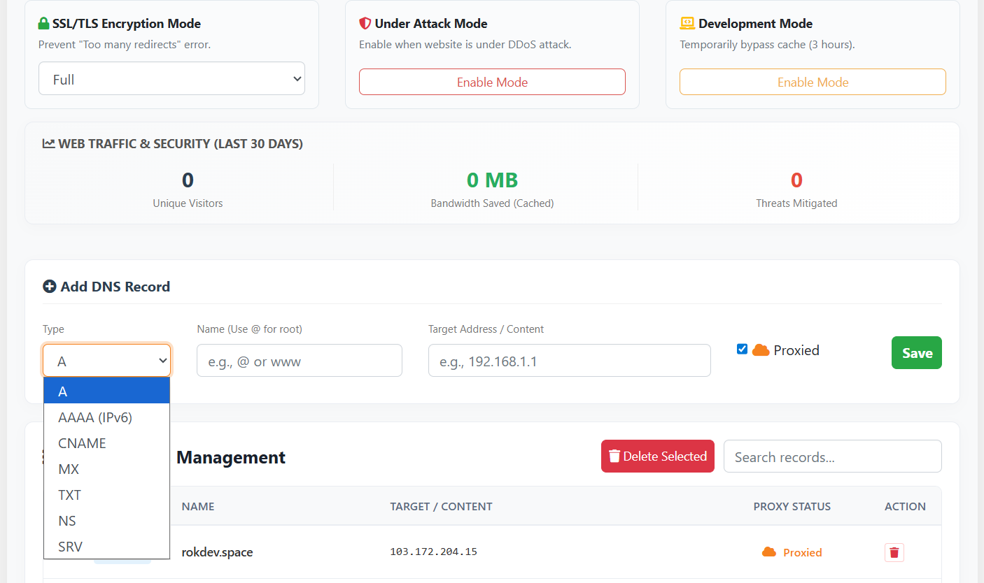 Modules Cloudflare DNS Pro WHMCS - All-in-One DNS Management: Full Control of All Record Types!